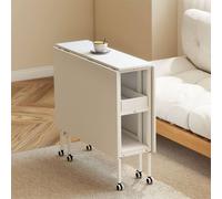 Levede Folding Sewing Table Adjustable Steel with Lockable Casters in White Levede White