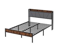Levede Heavy Duty Bed Frame Metal Platform Storage Headboard in Brown | Size: Double Levede Brown Double