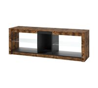 Levede Height Adjustable TV Unit Cabinet Wood LED RGB Storage for Living Room in Brown Levede Brown