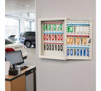 Levede Key Lock Box Key Safe Cabinet 42-Key Wall Mount Safe Steel White Levede White
