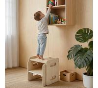Levede Kids Table & Chair Sets 3-in-1 Adjustable Safe Plywood Light Brown Levede Light Brown