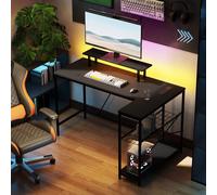 Levede L-Shape Gaming Desk RGB Power Outlet Black