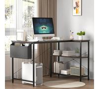 Levede L Shaped 120cm Browm Computer Desk Home Office Laptop Modern in Brown Levede Brown
