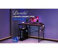Levede L-shaped Computer Desk : Two Shelves