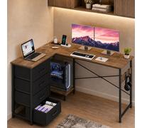 Levede L-Shaped Office Desk Corner Computer Table With Storage Usb Power