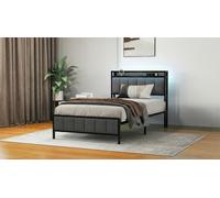 Levede LED Metal Bed Frame with RGB Lights USB and Type-C Charging: Single