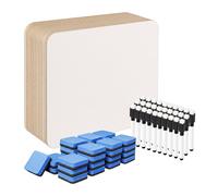 Levede Mini Whiteboard 30 Pack 2 Sided with Pens Erasers Classroom White Levede White