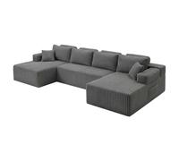 Levede Modular Sectional Sofa U Shaped Memory Foam Corduroy Boneless Couches