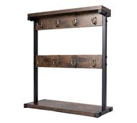 Levede Mug Holder Stand Coffee Cup Rack Organiser Countertop Mug Tree Hooks in Brown Levede Brown