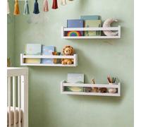 Levede Nursery Book Shelves Kids Wall Floating Shelf White Solid Wood 3 Pack