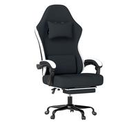Levede Office Desk Chair Fabric Gaming Recliner Adjustable Height Swivel Black