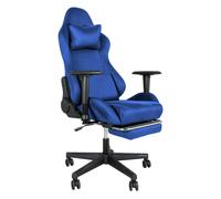 Levede Office Desk Chair Gaming Recliner Adjustable Height with Footrest Blue