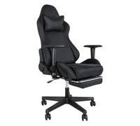Levede Office Desk Chair Gaming Recliner Adjustable Height with Footrest in Black Levede Black