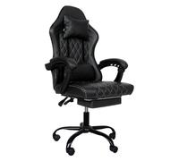 Levede Office Desk Chair PU Gaming Recliner Adjustable Height Swivel in Black Levede Black