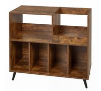 Levede Record Player Stand Album Storage Turntable Cabinet in Brown Levede Brown