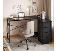 Levede Reversible L-Shaped Corner Desk 4 Drawers For Office Or Gaming