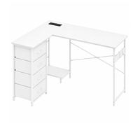 Levede Reversible L-shaped Corner Desk 4 Drawers for Office or Gaming in White Levede White