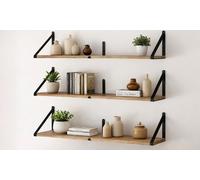 Levede Set of Three Industrial Style Floating Wall Shelves