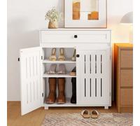 Levede Shoe Cabinet 4-Tier Door Entryway Storage Rack Organizer Cupboard