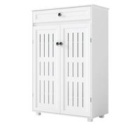 Levede Shoe Cabinet Storage Cupboard Wooden Footwear Stand Rack 2 Doors White - 5-Tier