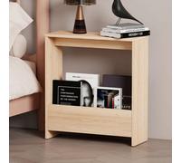 Levede Side Table Narrow Sofa End Table Wooden Book Magazine Storage 20Cm