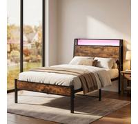 Levede Single Bed Frame Platform Storage Headboard Charging Station Led Light