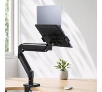 Levede Single Monitor Arm Tray Laptop Stand Adjustable Gas Desk Mount, Black Levede Black