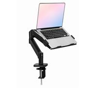 Levede Single Monitor Arm Tray Laptop Stand Adjustable Gas Desk Mount,Black | Steel And Plastic Build,For Office Gaming And Study,Monitor And Laptop Support,Gas Spring Lift,Cable Management