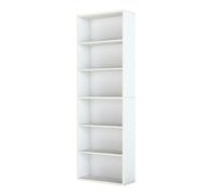 Levede Slim 6 Tier Bookshelf Narrow Bookcase Storage Shelf Organizer Unit White