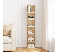 Levede Slim 6-Tier Oak Bookcase Storage Shelf