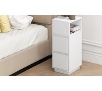 Levede Slim Bedside and Side Tables: Levede Slim Bedside Table with 2 Drawers in Black