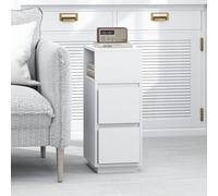 Levede Slim Bedside Table Storage Nightstand With 2 Drawers & Open Shelf
