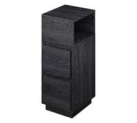 Levede Slim Bedside Table Storage Nightstand with 2 Drawers & Open Shelf in Black Levede Black