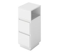 Levede Slim Bedside Table Storage Nightstand with 2 Drawers & Open Shelf in White Levede White