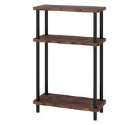 Levede Slim Side Table 3 Tier Narrow Sofa End Table Bedside Storage Stand in Brown Levede Brown