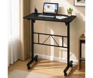 Levede Standing Desk,small Adjustable Height Folding Office,50Kg Load,black