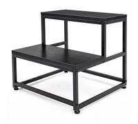 Levede Step Stool Heavy Duty for Adults & Kids - 2 Step Stool with Non-Slip Adjustable Feet & Rounded Edges, Multi-Use for Kitchen Bathroom Bedroom RV, Black