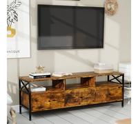 Levede Tv Stand Cabinet Industrial Tv Unit 3 Drawers 3 Shelves For 65 Inch