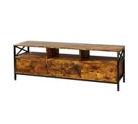 Levede TV Stand Cabinet Industrial TV Unit 3 Drawers 3 Shelves for 65 Inch in Brown Levede Brown