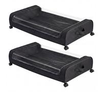 Levede Under Bed Storage Boxes with Lids, 46L x2, Rolling, Oxford in Black Levede Black