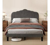 Levede Upholstered Bed Frame Small Double Linen Fabric Modern Platform Base