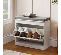 Levede White Plastic Slim Shoe Storage Unit Hallway Rack Organiser 2Pc