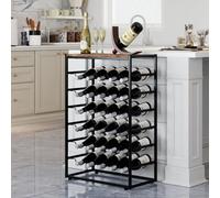 Levede Wine Rack 30 Bottles Freestanding Floor Wooden Top Wine Shelves