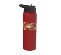 Level 04 Complete Vintage 04 Years 4th Wedding Anniversary Stainless Steel Insulated Water Bottle