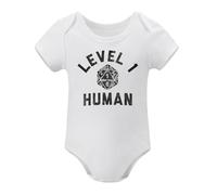 Level 1 Human Baby Bodysuit Funny Sarcastic Roleplay Game Graphic Jumper for Infants White-style-1 3months