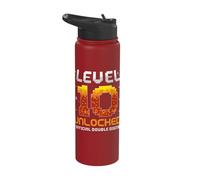 Level 10 Unlocked 10th Birthday Ten Years Old Gamer Gaming Stainless Steel Insulated Water Bottle