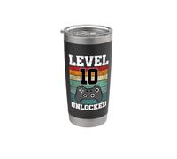 Level 10 Unlocked Funny 10 Year Old Gamer 10th Birthday Stainless Steel Insulated Tumbler