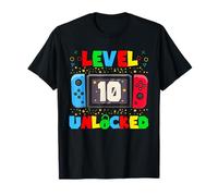 Level 10 Unlocked Gamer 10th Birthday Gift Video Game Boys T-Shirt