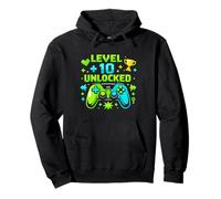 Level 10 Unlocked Gaming Controller Player Birthday Kids Pullover Hoodie