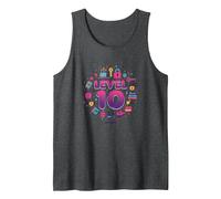 Level 10 Unlocked: Milestone Birthday Achievement Tank Top, Men, Dark Heather Grey, M